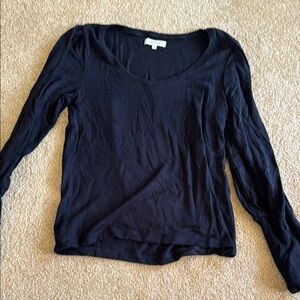 Madewell Black Long Sleeve Top, mild balloon sleeve, S